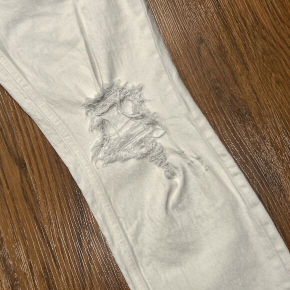 Abercrombie & Fitch Jeans Women’s Size 28/6 White The Mom High Rise Distressed - Picture 4 of 7